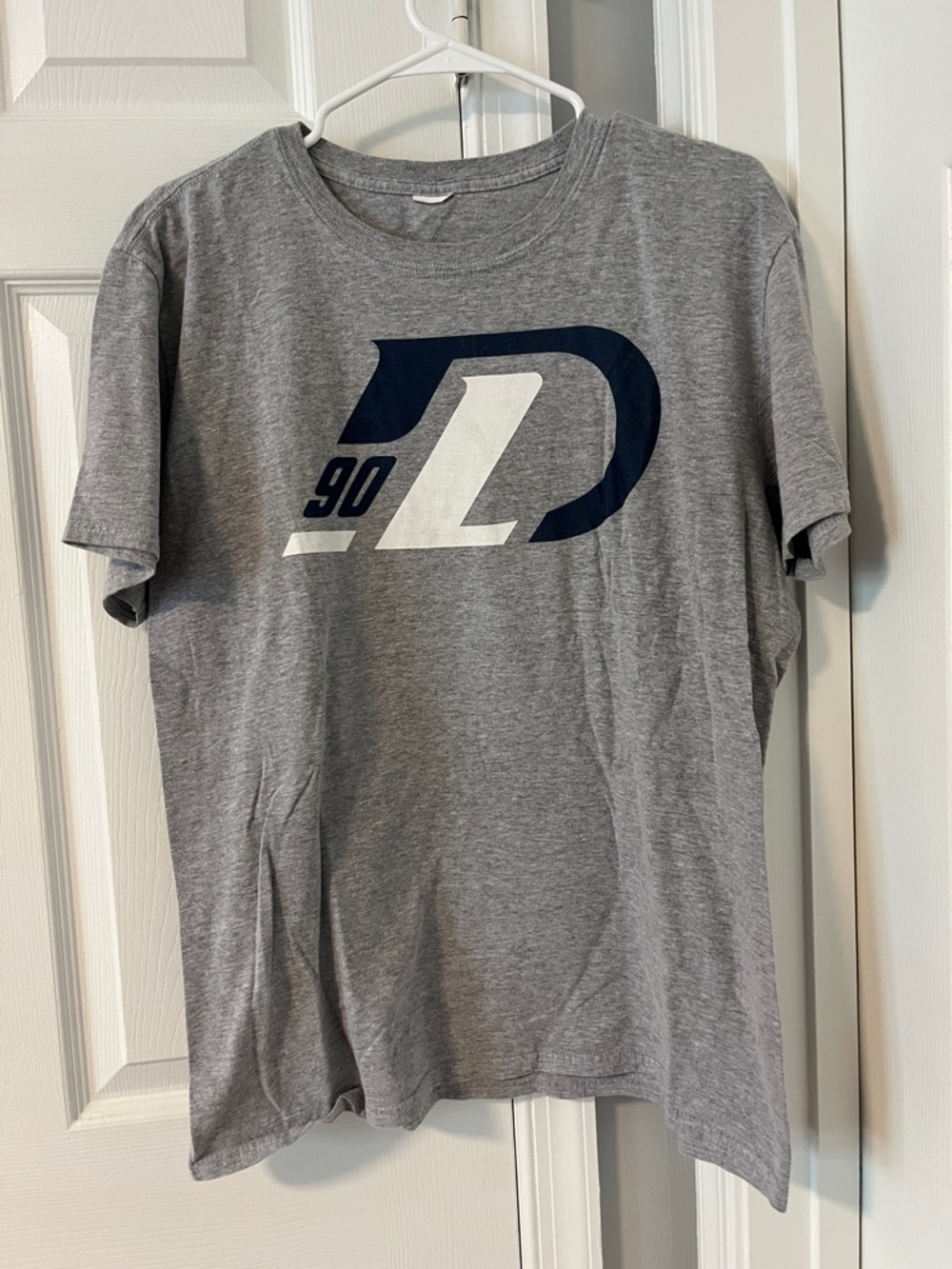 Men's Gray Short-Sleeve Graphic Tee with Navy & White Logo